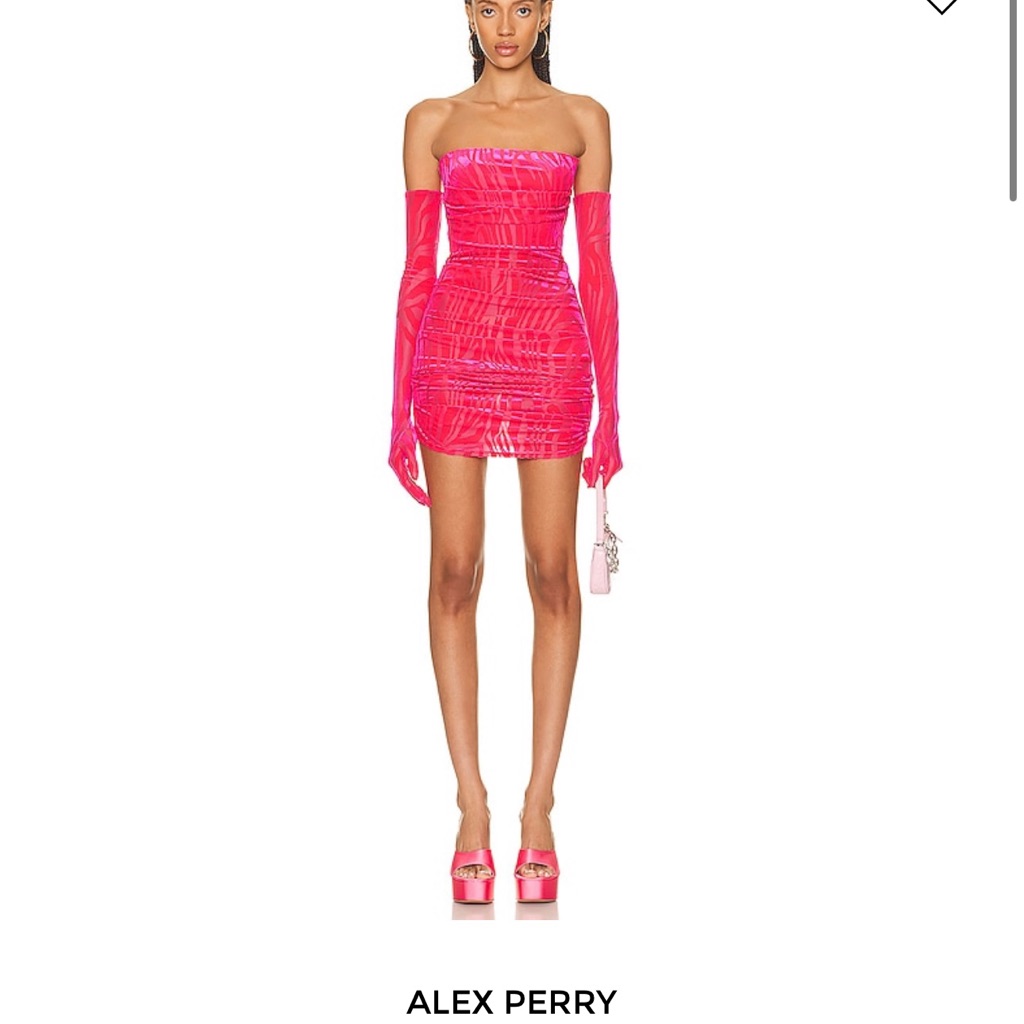 Alex Perry Burnt Out Gloved Mini Dress Brand New